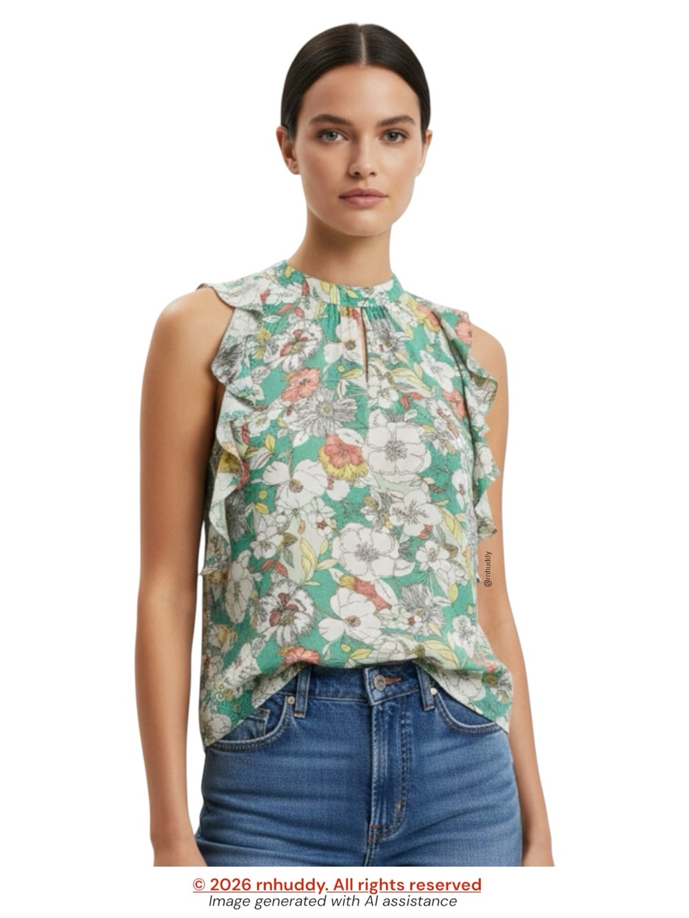 Anthropologie Maeve XS Gramercy Ruffled Floral Top